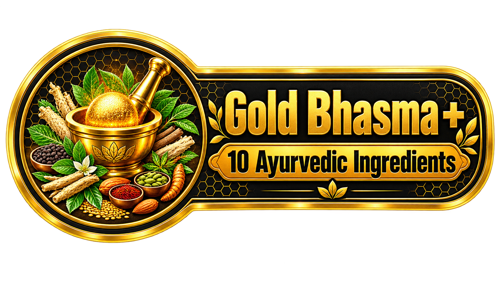 Gold Bhasma and 10 Ayurvedic Ingredients